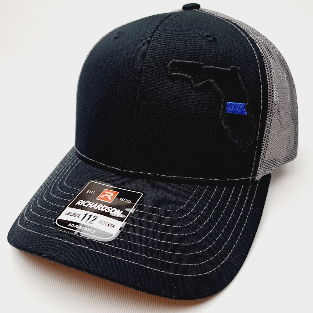 Thin Blue Line Florida Police Richardson 112 Trucker Mesh Snapback Hat Cap